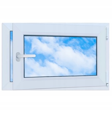Okno do mieszkań PCV białe 80x50 PRAWE, nowe 800x500 mm rozwierno-uchylne