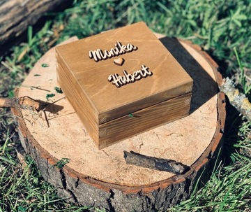 Rustykalne pudełko z pendrive 3.0 32gb na ślub