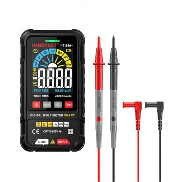 ЦИФРОВОЙ УНИВЕРСАЛЬНЫЙ МУЛЬТИМЕТР HT124A+True RMS NCV СО СВЕТОДИОДНЫМ ФОНАРИКОМ + БАТАРЕИ