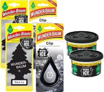 WUNDER BAUM ZAPACHÓW DO AUTA BLACK ICE ZESTAW