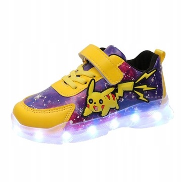 ДЕТСКАЯ СПОРТИВНАЯ ОБУВЬ Детские СВЕТЯЩИЕСЯ Кроссовки Pikachu VELCRO LED туфли