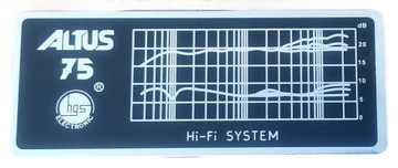 ALTUS 75 HGS ELEKTRONIK TABLICZKA EMBLEMAT ALUMINIOWY