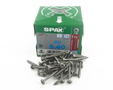 Wkręt SPAX ze stali nierdzewnej 5x40 A2 200szt T20