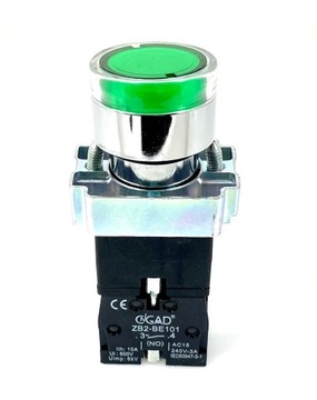 Przycisk zielony podświetlany LED 24V AC/DC start 1xNO
