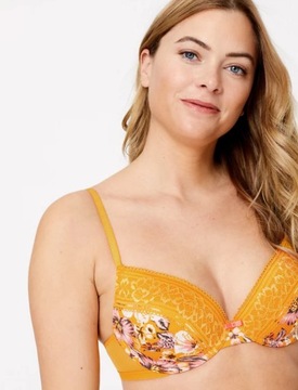 70E 32DD M&S Tropical Print Padded Plunge Bra