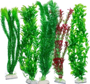 Zestaw 5 sztucznych roślin do akwarium 40 cm