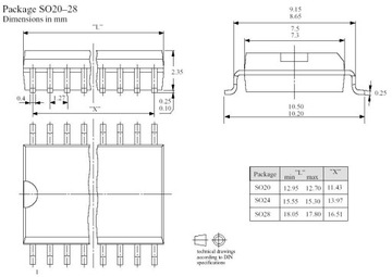 Адаптер SOIC28/SOP28/SO28 (300mil)-PDIP28 ZIFc