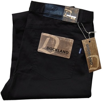 Lekko elastyczne wizytowe spodnie bez kantów kolor czarny W48 118/120 cm