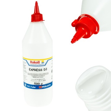 Klej do drewna RAKOLL express D3 500g 0,5kg biały szybki mocny wodoodporny