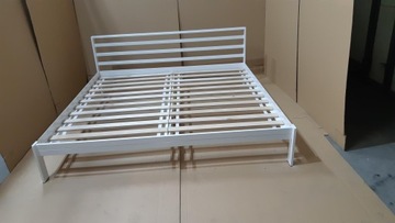 ŁÓŻKO METALOWE ARAMIS 140X200 NISKI PRZÓD BIAŁY