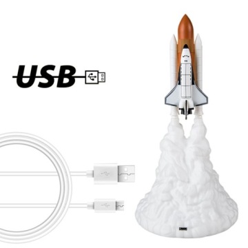 КОСМИЧЕСКИЙ ШАТТЛ РАКЕТА НОЧНИК СВЕТ ДЛЯ ДЕТЕЙ СПАЛЬНЯ СТОЯ USB