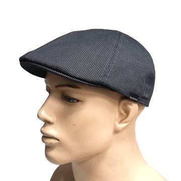 Темно-синий Мужская плоская кепка на осень и весну, 60% хлопок.