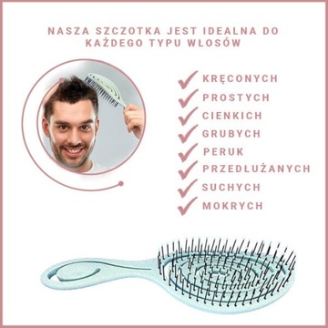 Биоразлагаемая спиральная щетка для волос YEYE, розовая