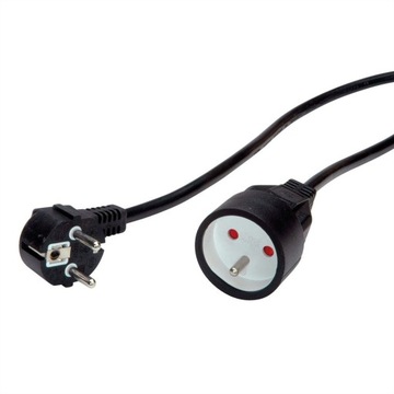Przedłużacz kabel zasilający 230V UTE czarny 5 m