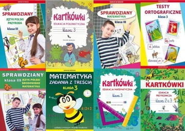 Sprawdziany do 3 klasy KOMPLETNY ZESTAW 8 SZTUK