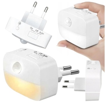 Лампа для контактной розетки с датчиком движения и DUSK SENSOR 3 цвета света
