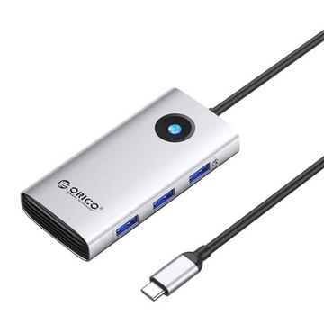 ORICO LEKKI HUB ADAPTER STACJA USB-C 3.0 5W1 3X USB-A HDMI 4K USB-C PD 100W