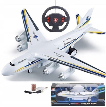 SAMOLOT PASAŻERSKI ZDALNIE STEROWANY RC PILOT KIEROWNICA LED DLA DZIECI