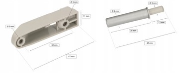 АДАПТЕР АМОРТИЗАТОР ТОРМОЗНОЙ СЕКУНДЕР ДЛЯ ШКАФОВ 10 ШТ.