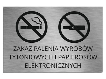 Tabliczka Zakaz Palenia srebrna 20x30cm