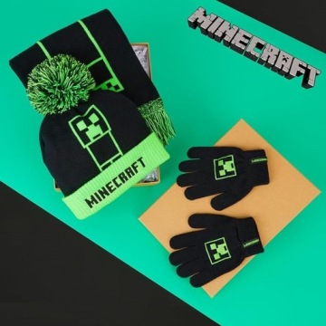 ЗИМНИЙ КОМПЛЕКТ ЗИМНИЙ ШАРФ ШАПКА ПЕРЧАТКИ ДЛЯ РЕБЕНКА ПОДАРОК ​​MINECRAFT