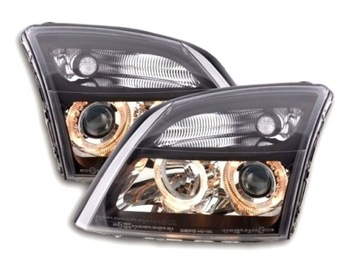 Opel Vectra C 2002-2005 lampy ringi reflektory soczewkowe Depo black H7/H7