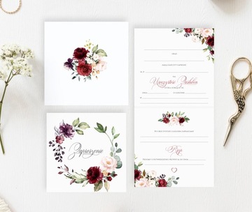 Свадебные ПРИГЛАШЕНИЯ, На свадьбу, 10 шт., МАТОВАЯ БУМАГА