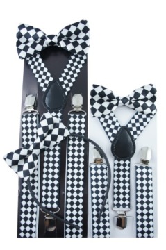 Мужские браслеты и галстук-бабочка БЕЛЫЙ И ЧЕРНЫЙ