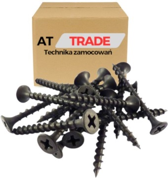 WKRĘTY DO DREWNA FOSFATOWANE 3,5X55 - 1KG CZARNE AT TRADE