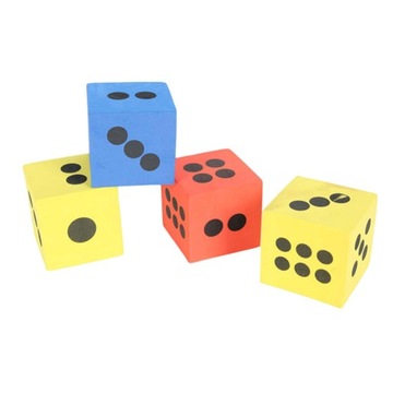 4Pcs Foam Dice, 6 Sided Dice, Fun Dot Dice Learning Resource Colorful Dice