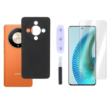 Etui do Honor Magic 6 Lite 5G Magic6 Lite I X50 5G Silicon czarne I SZKŁO