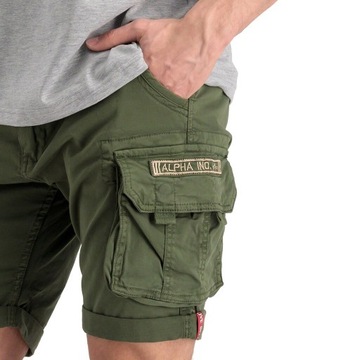 Szorty Spodenki Alpha Industries Crew Short - Zielone 36