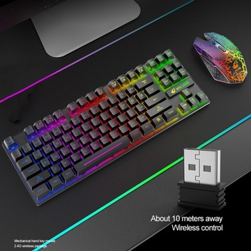 Игровой настольный компьютер с беспроводной RGB-подсветкой 2,4G и цветной подсветкой