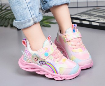 Туфли Adidas Elsa со светодиодной подсветкой, детские размеры 22-37.