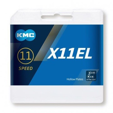 Łańcuch KMC X11EL złoty 11 rzędowy - 118 ogniw + spinka