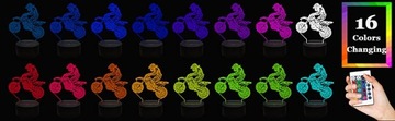 Мотор для мотокросса 3D Led Pilot Name Night Light