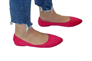 UNIWERSALNE BALERINY BALETKI DAMSKIE FUXIA R.38