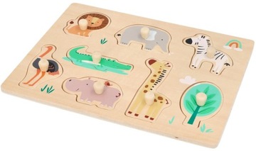 ДЕРЕВЯННЫЙ ПАЗЛ С РУЧКАМИ ЖИВОТНЫЕ AdamToys