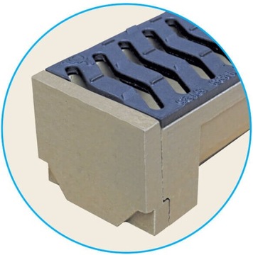 Odwodnienie Polimerobeton B125 wys. 8 cm z króćcem