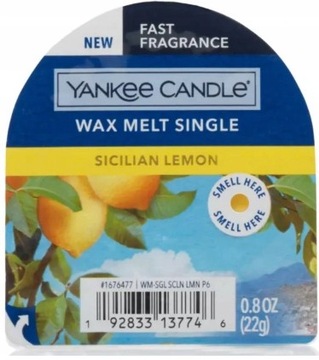 YANKEE CANDLE wosk zapachowy SICILIAN LEMON 22g
