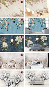 ФОТО ОБОИ 3D ГРАФИКА ЦВЕТЫ ЛИСТЬЯ ЖИВОПИСЬ