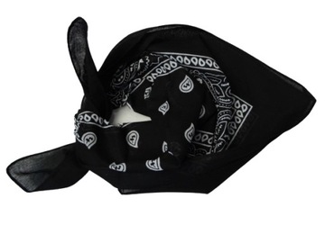 CHUSTKA100%bawełna wzór BANDANA CZARNA 53/53 cm