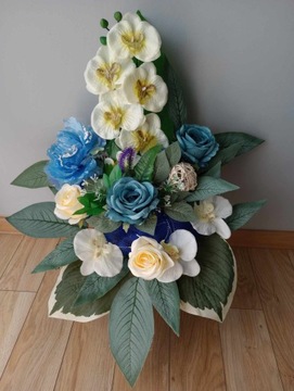 Komplet wkład do wazonu + Stroik na grób wiązanka