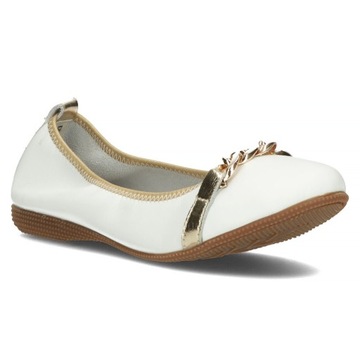 Białe Złoty Skóra naturalna Buty Filippo r.38