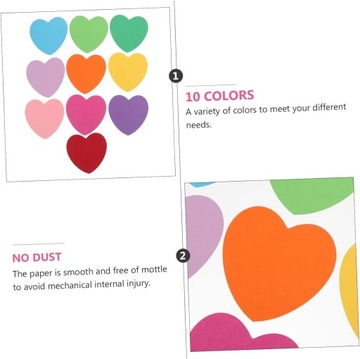 50Szt Karton w kształcie serca przybory szkolne notatnik trzymać papier kar