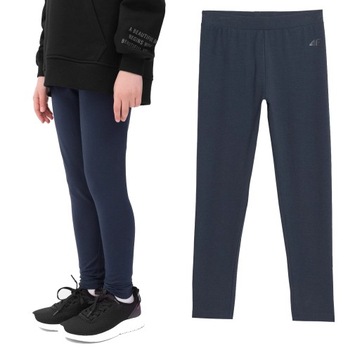 4F LEGGINSY DZIECIĘCE DZIEWCZĘCE DZIANINOWE