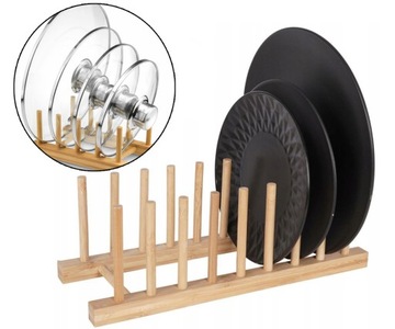 ОРГАНАЙЗЕР ПОДСТАВКА ДЛЯ КРЫШЕК ТАРЕЛКИ ДЕРЕВЯННЫЕ ДОСКИ 8 МЕСТ