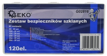 НАБОР ПРЕДОХРАНИТЕЛЕЙ СТЕКЛЯННЫЕ ПРЕДОХРАНИТЕЛИ 120 ШТ.