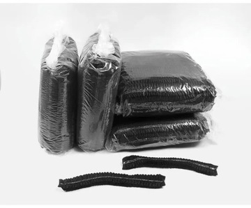 КЕПКИ-КЛИПЫ ФНЕТКАНЫЕ, ЧЕРНЫЕ, 100 ШТ, КРЫШКИ HARMONIC, одноразовые