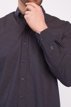 Męska koszula slim z długim rękawem i wzorem